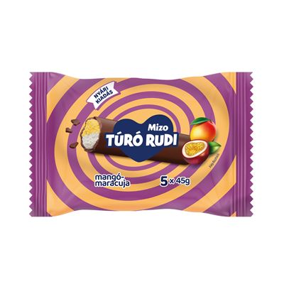 Mizo mangó-maracuja ízű, kétrétegű túró rudi, 5x45g
