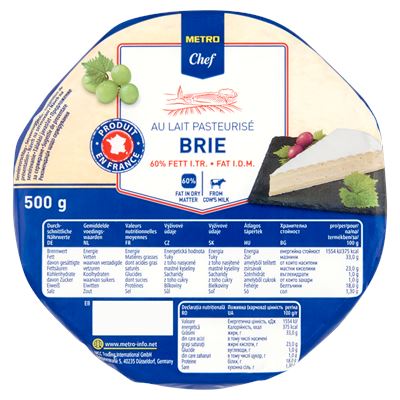 METRO Chef Brie Zsírdús Lágy Fehér Nemespenésszel Érő Sajt 500 g