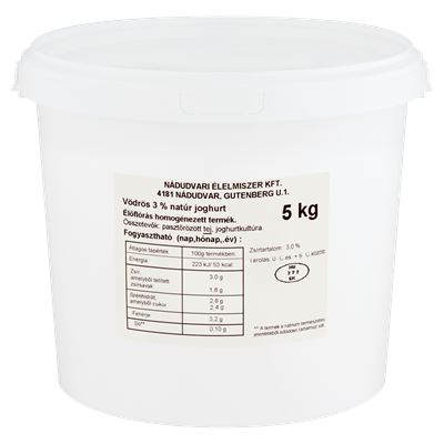 Nádudvari vödrös natúr joghurt 5 kg