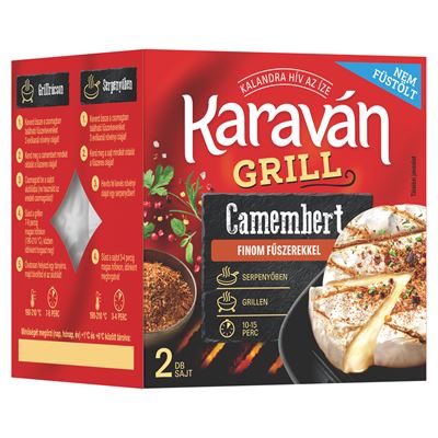 KARAVÁN Grill camembert finom fűszerekkel 2 x 100 g + 5 g fűszerkeverék