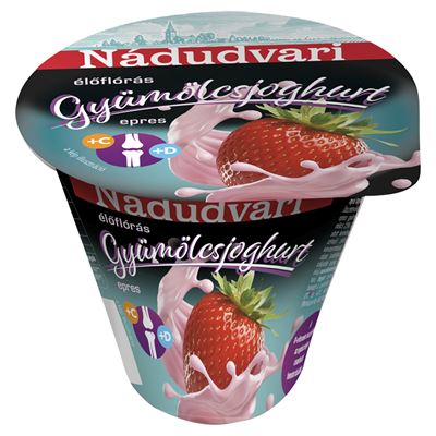 Nádudvari élőflórás, epres, zsírszegény gyümölcsjoghurt 125 g