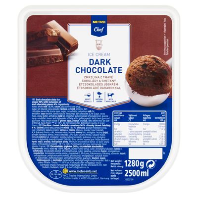 METRO Chef Étcsokoládés Jégkrém Étcsokoládé Darabokkal 2,5 l