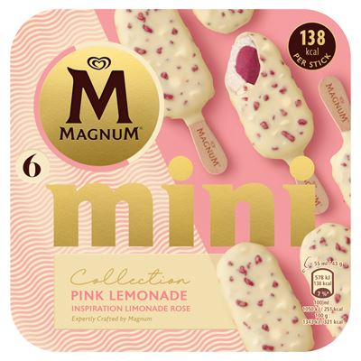 MAGNUM mini pink lemonade citromos jégkrém a közepén málna szorbéval 6 x 55 ml (330 ml)