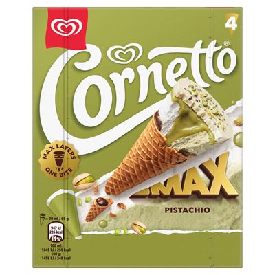 Cornetto Max tölcséres jégkrém pisztácia 4x90 ml