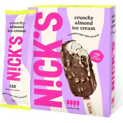 NICK'S Mandulás Jégkrém Hozzáadott Cukor Nélkül 4 x 60 ml