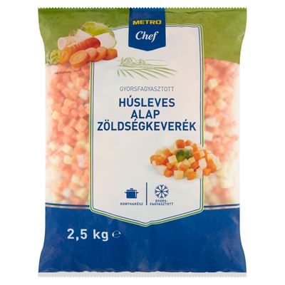 METRO Chef Gyorsfagyasztott Húsleves Alap (4 féle) Zöldségkeverék 2,5 kg