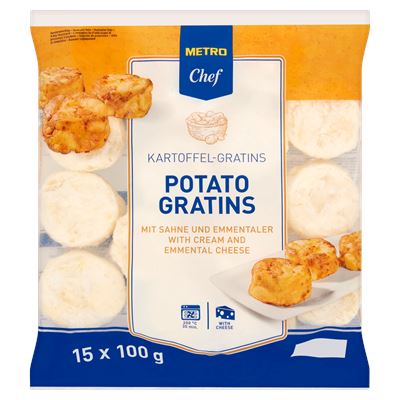 METRO Chef Burgonya Gratin Fagyasztva 15 x 100 g 1,5 kg