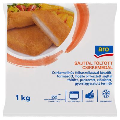 aro Gyorsfagyasztott Sajttal Töltött Csirkemedál 1 kg