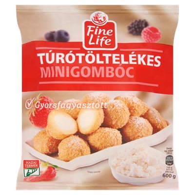 Fine Life Gyorsfagyasztott Túrótöltelékes Minigombóc 600 g