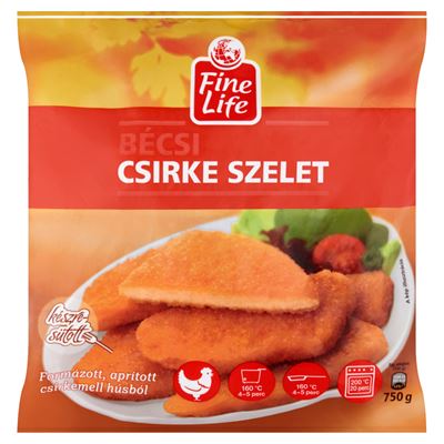 Fine Life Gyorsfagyasztott Bécsi Csirke Szelet 750 g