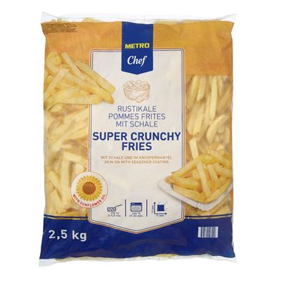 METRO Chef Super Crunchy Ropogós Hasábburgonya Héjjal 11 x 11 mm 2,5 kg