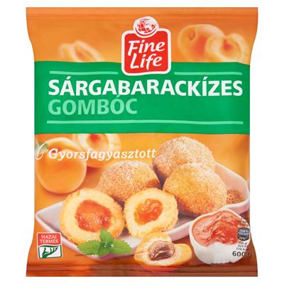Fine Life Gyorsfagyasztott Sárgabarackízes Gombóc 600 g