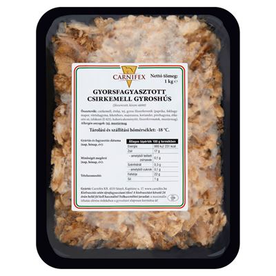 Carnifex Gyorsfagyasztott, Fűszerezett, Készre Sütött Csirkemell Gyroshús 1 kg