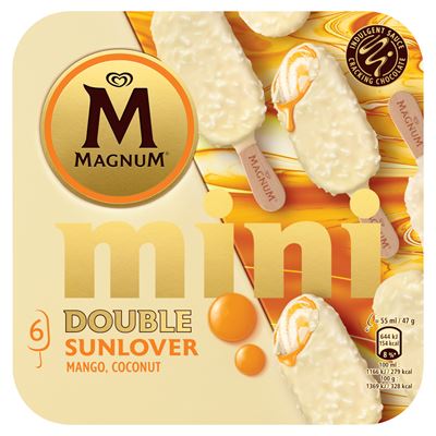 MAGNUM mini kókusszal ízesitett és mangóval és maracujával ízesített jégkrém 6 x 55 ml (330 ml)