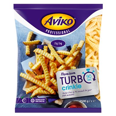 AVIKO Professional Zig Zag Turbo Crinkle Gyorsfagyasztott Hullámos Hasábburgonya 2,5 kg