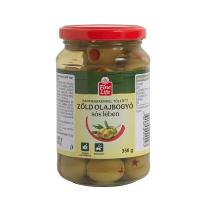 Fine Life Paprikával Töltött Zöld Olajbogyó 360g