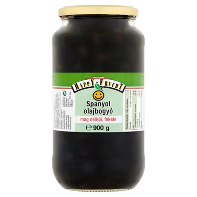 Happy Frucht Fekete Spanyol Olajbogyó Mag Nélkül 900 g