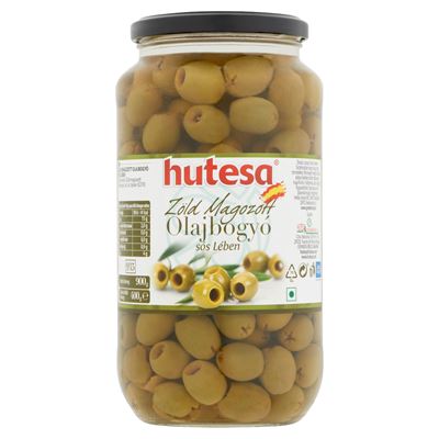 Hutesa zöld magozott olajbogyó sós lében 900 g