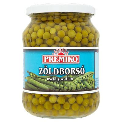 Premiko zöldborsó 8 x 680 g