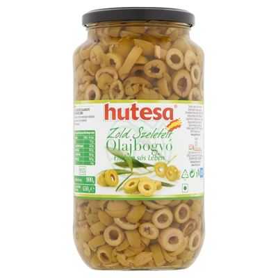 Hutesa zöld szeletelt olajbogyó enyhén sós lében 900 g