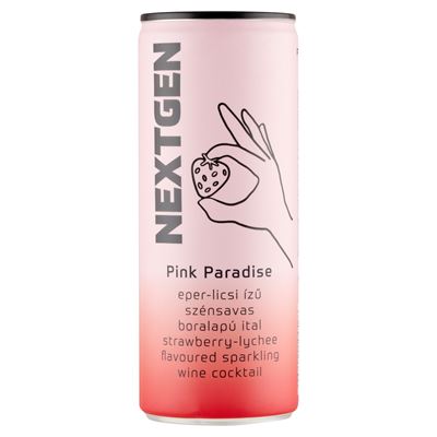 NEXTGEN PINK PARADISE Eper - Licsi Borkoktél 7,2 % 250 ml