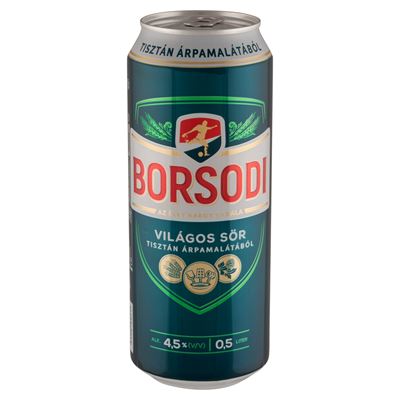BORSODI világos dobozos sör 4,5% 500 ml