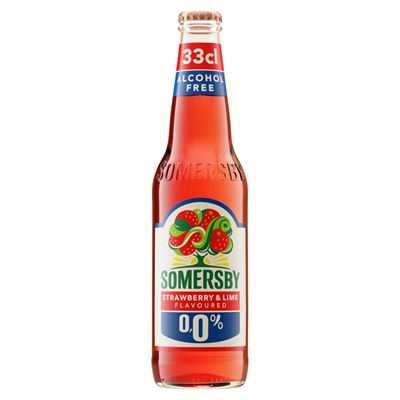 SOMERSBY Alkoholmentes Szénsavas Ital Eper-lime Ízesítéssel 0,0% 330 ml