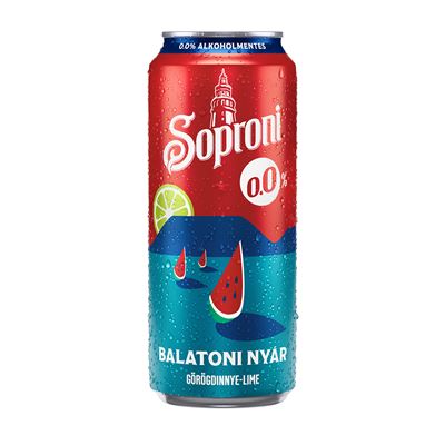 Soproni Görögdinnye-lime Alkoholmentes sör 0,0% 500 ml