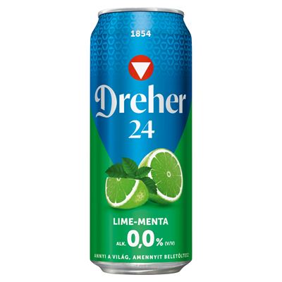 Dreher 24 Lime-Menta Alkoholmentes Világos Sör és Lime-menta ízű Ital Keveréke 0,0% 500 ml