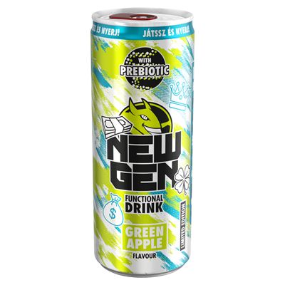 HELL NEW GEN Apple Zöld Alma Ízű Szénsavas Koffeines Ital 250 ml