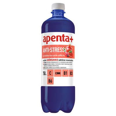 apenta + Anti-Stress gránátalma-acai-piros szóló ízű, enyhén szénsavas üdítőital 750 ml
