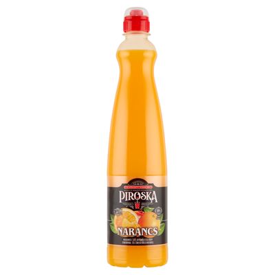 Piroska narancs ízű gyümölcsszörp cukorral és édesítőszerekkel 0,7 l
