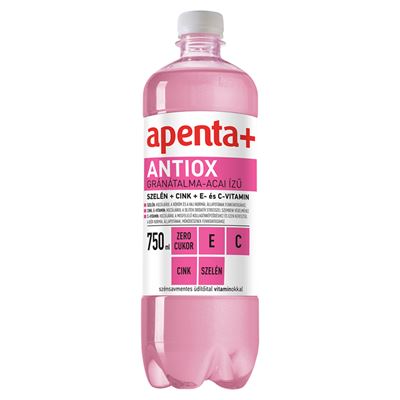 apenta + Antiox Gránátalma-acai Ízű Szénsavmentes Energiamentes Üdítőital Vitaminokkal 750 ml