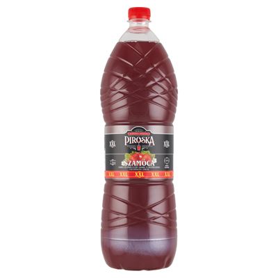 Piroska XXL Szamóca Ízű Gyümölcsszörp Feketerépalével Színezve Cukorral és Édesítőszerekkel 2 l