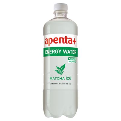 apenta+ ENERGY WATER Matcha ízű Szénsavmentes Üdítőital Édesítőszerekkel, Természetes Ásványvízzel 750 ml
