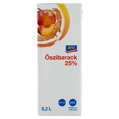 aro Rostos Őszibarackital 25% 27 x 200 ml