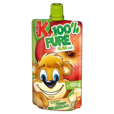 KUBU 100% Alma-banán püré C-vitaminnal 12 x 100 g