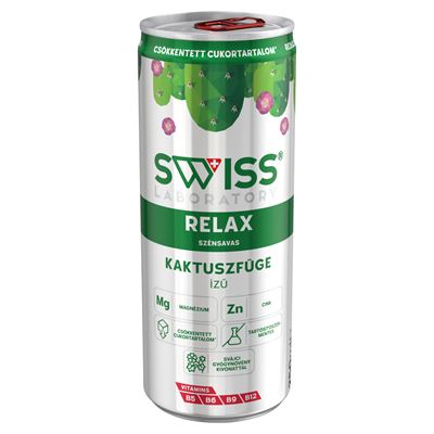 SWISS Laboratory kaktuszfügeízű szénsavas vitaminital svájci gyógynövény kivonattal 250 ml
