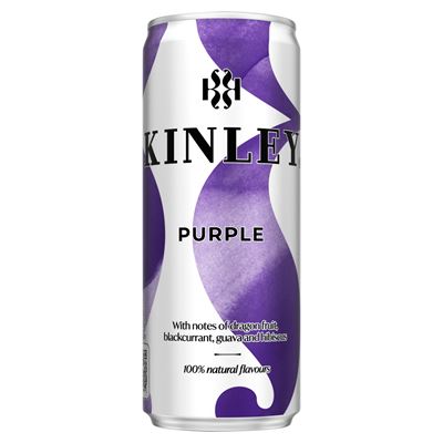 KINLEY Purple Vegyes Gyümölcs Ízű Szénsavas Üdítőital Cukorral és Édesítőszerekkel 250 ml