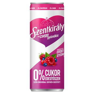 Szentkirályi Egy csepp Gyümölcs Erdei Gyümölcs ízű Szén-dioxiddal Enyhén Dúsított ital 250 ml
