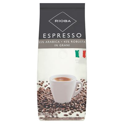 RIOBA Espresso Silver Pörkölt Szemes Kávé Arabica 55 %, Robusta 45 % 1 kg