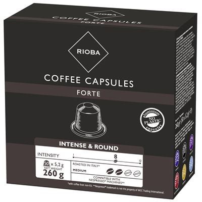 RIOBA Forte Nespresso Kompatibilis Kapszula 50 x 5,2 g