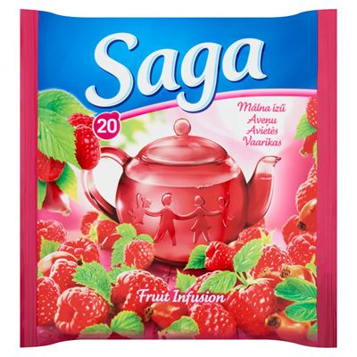 Saga málna ízű gyümölcstea 20 teafilter 34 g