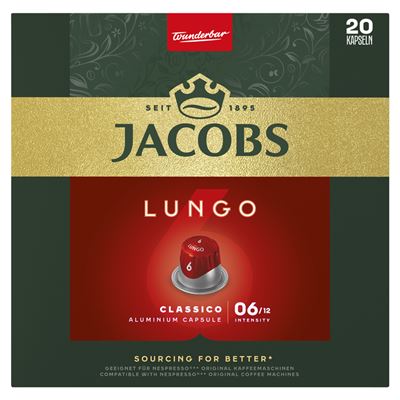 JACOBS Lungo Classico őrölt-pörkölt kávé kapszulában 20 db 104 g