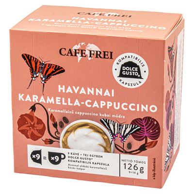 CAFE FREI Havannai Karamella-Cappuccino karamellaízű kávékapszula 9 x 14 g (126 g)