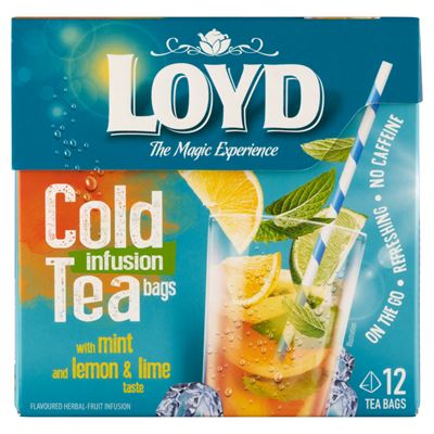 Loyd citrom, lime, menta ízesített gyümölcs tea 12 filter 30 g