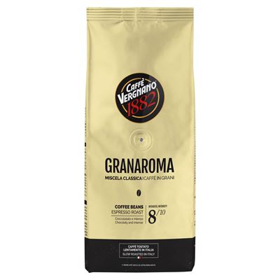CAFFE VERGNANO Granaroma Pörkölt, Szemes Kávékeverék 500 g