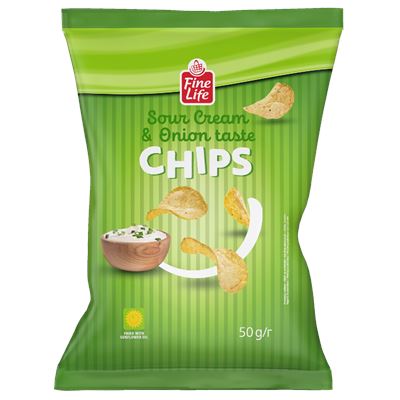 Fine Life Chips Tejfölös Fokhagymás 50 g