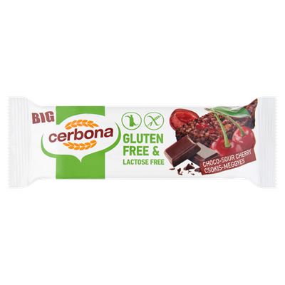 Cerbona Big Gluténmentes Laktózmentes Csokoládés Meggyes Müzliszelet 20 x 35 g