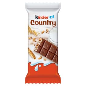 KINDER COUNTRY Tejcsokoládé Szelet Gabonapelyhes és Tejes Töltéssel 40 x 23,5 g